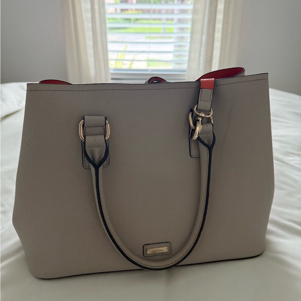 Aldo Beige Tote with Red Interior